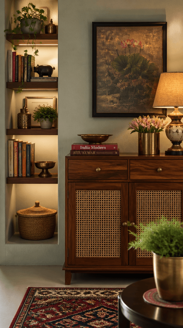 Vertical close-up style shot for Colour combinations that work for Indian home interiors