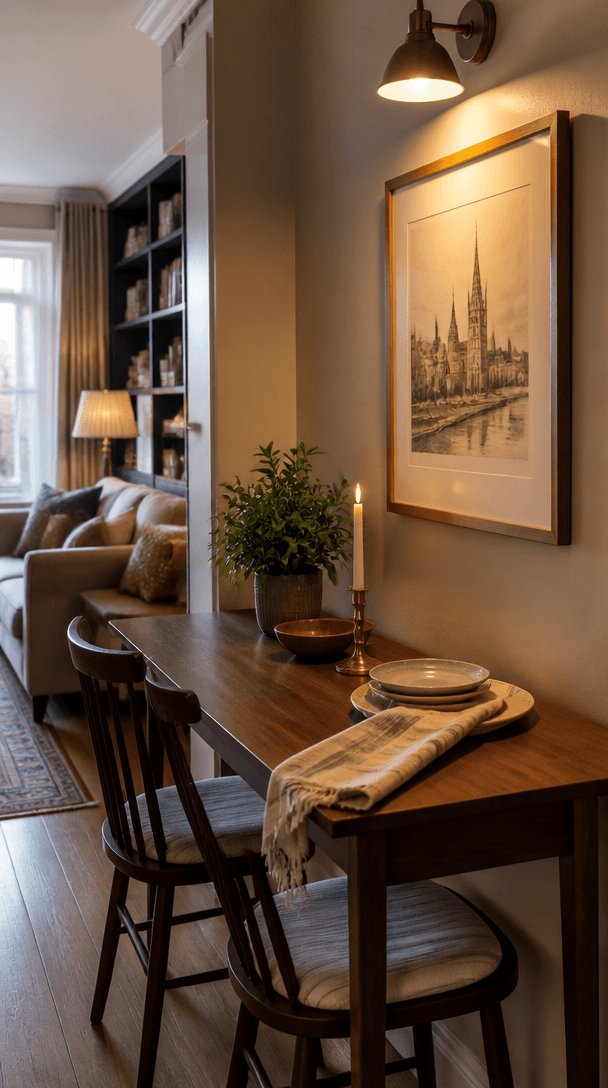 Vertical styling element for How to create a dining space when your home has no dining room
