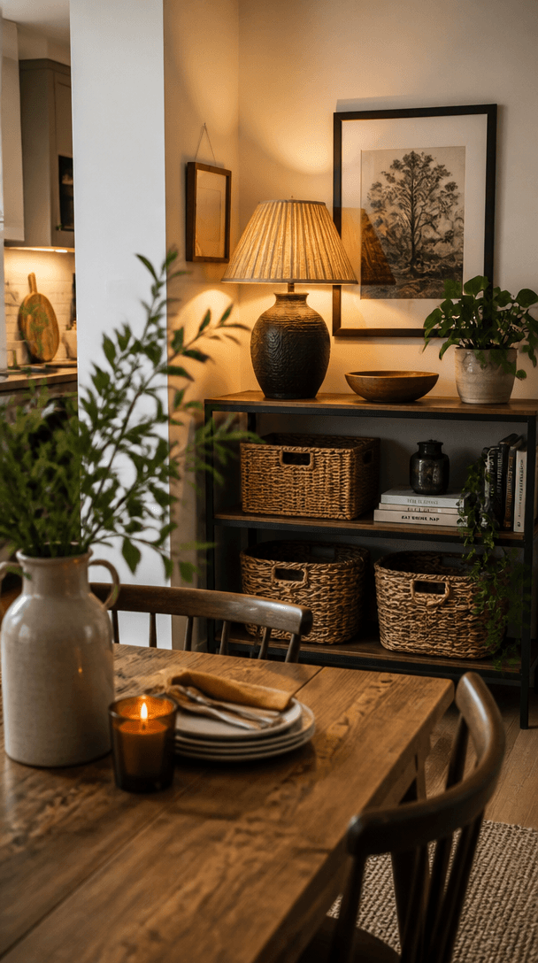 Vertical close-up style shot for How to create a dining space when your home has no dining room
