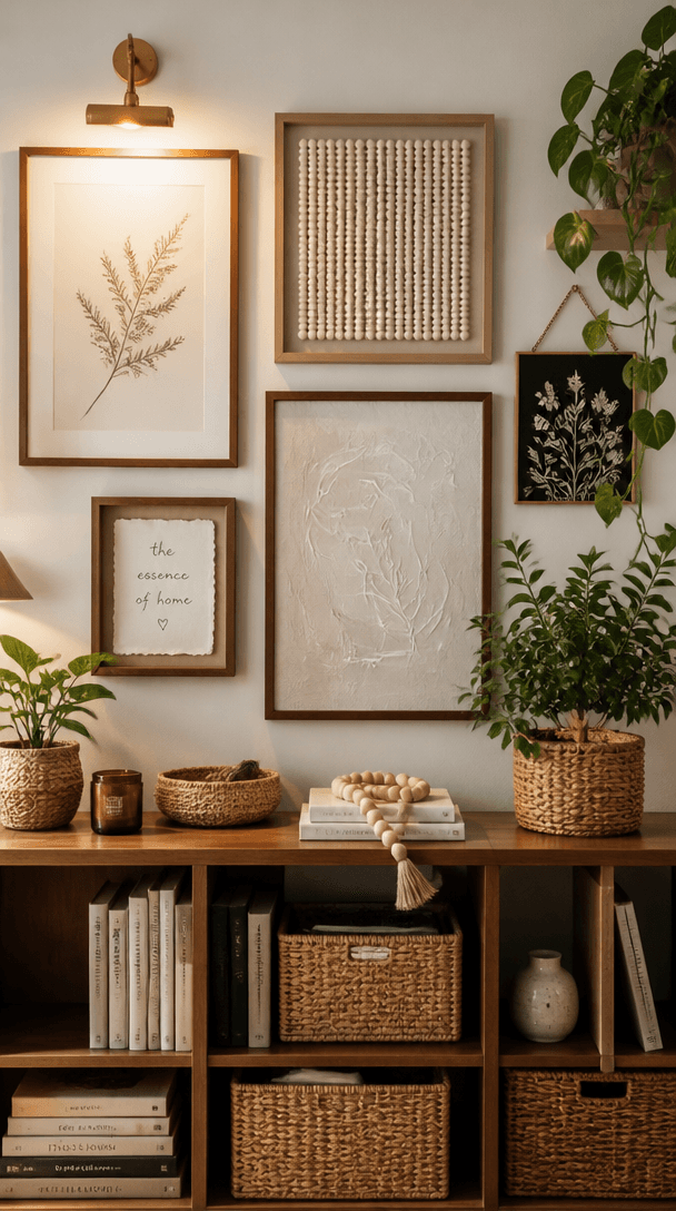 Vertical close-up style shot for DIY wall art ideas you can actually make at home