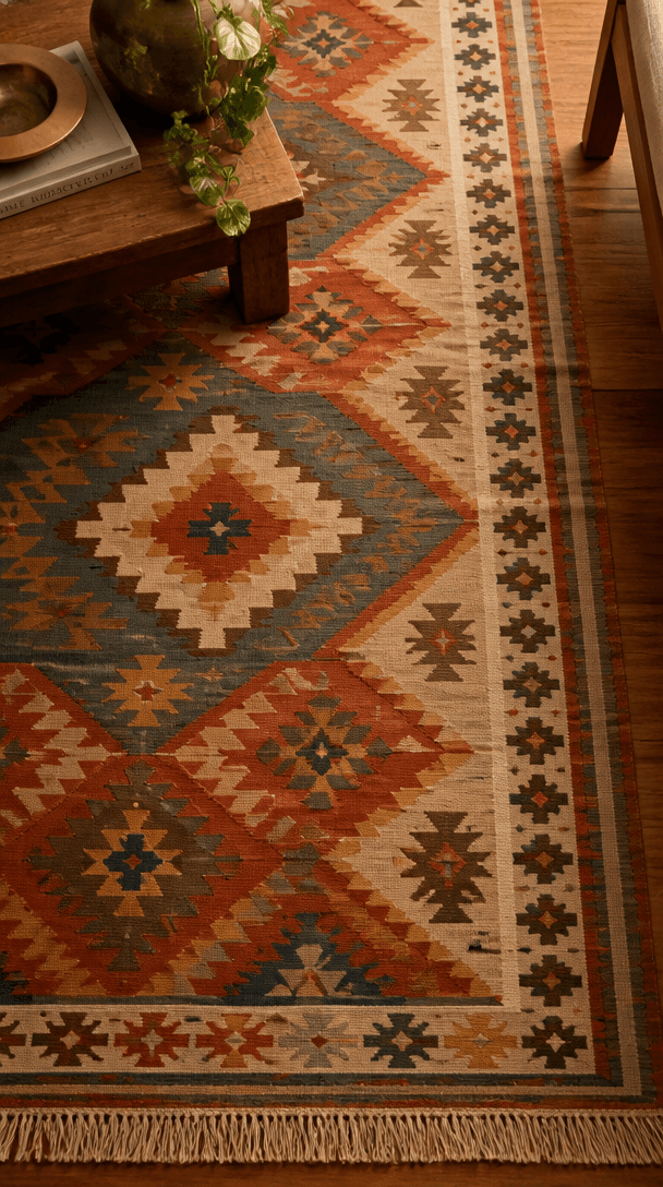 Vertical layout design detail for Floor decor ideas for Indian homes: rugs, tiles and beyond