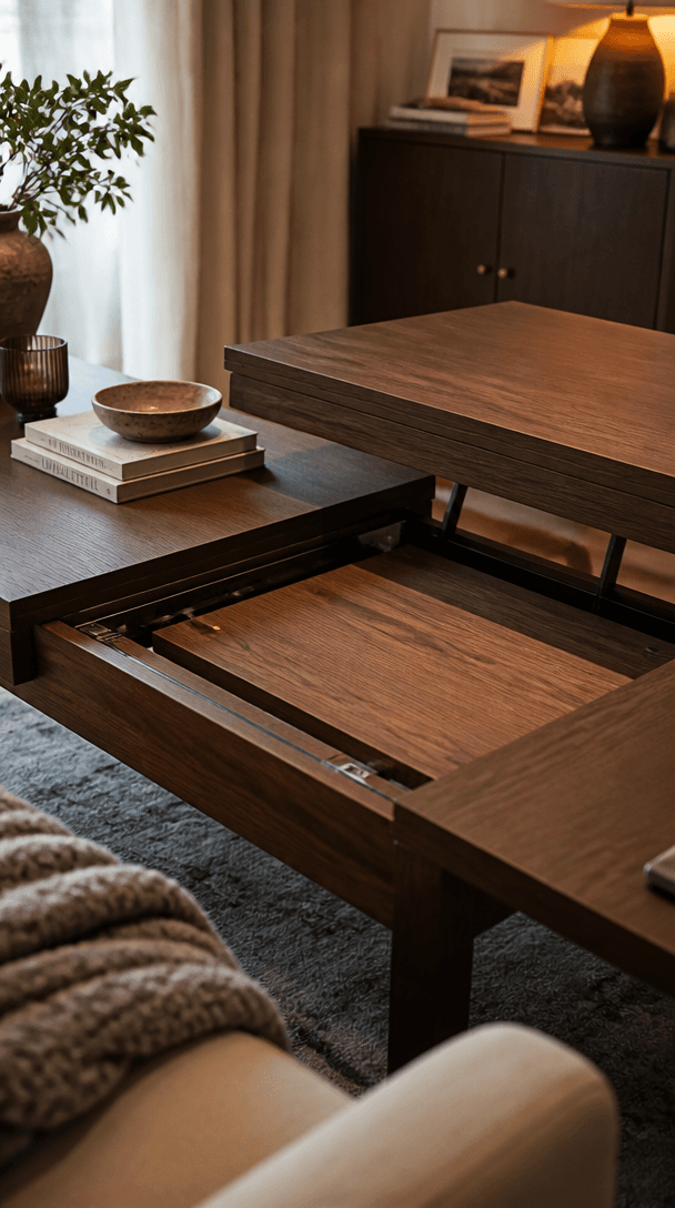 Vertical styling element for Multi purpose furniture ideas for small living rooms