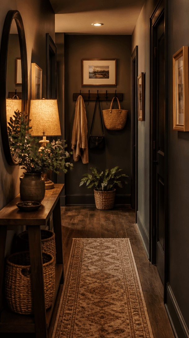 Vertical close-up style shot for How to turn a dark cramped hallway into something welcoming